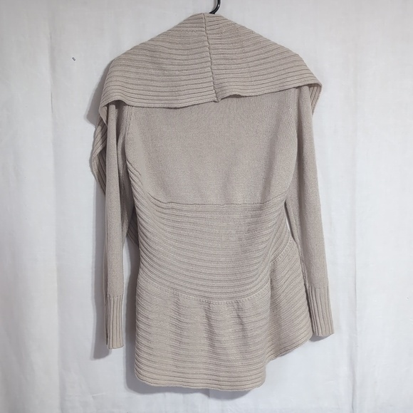 Keren Hart Beige Knit Sweater Cardigan Open Front Size Small - Picture 4 of 4